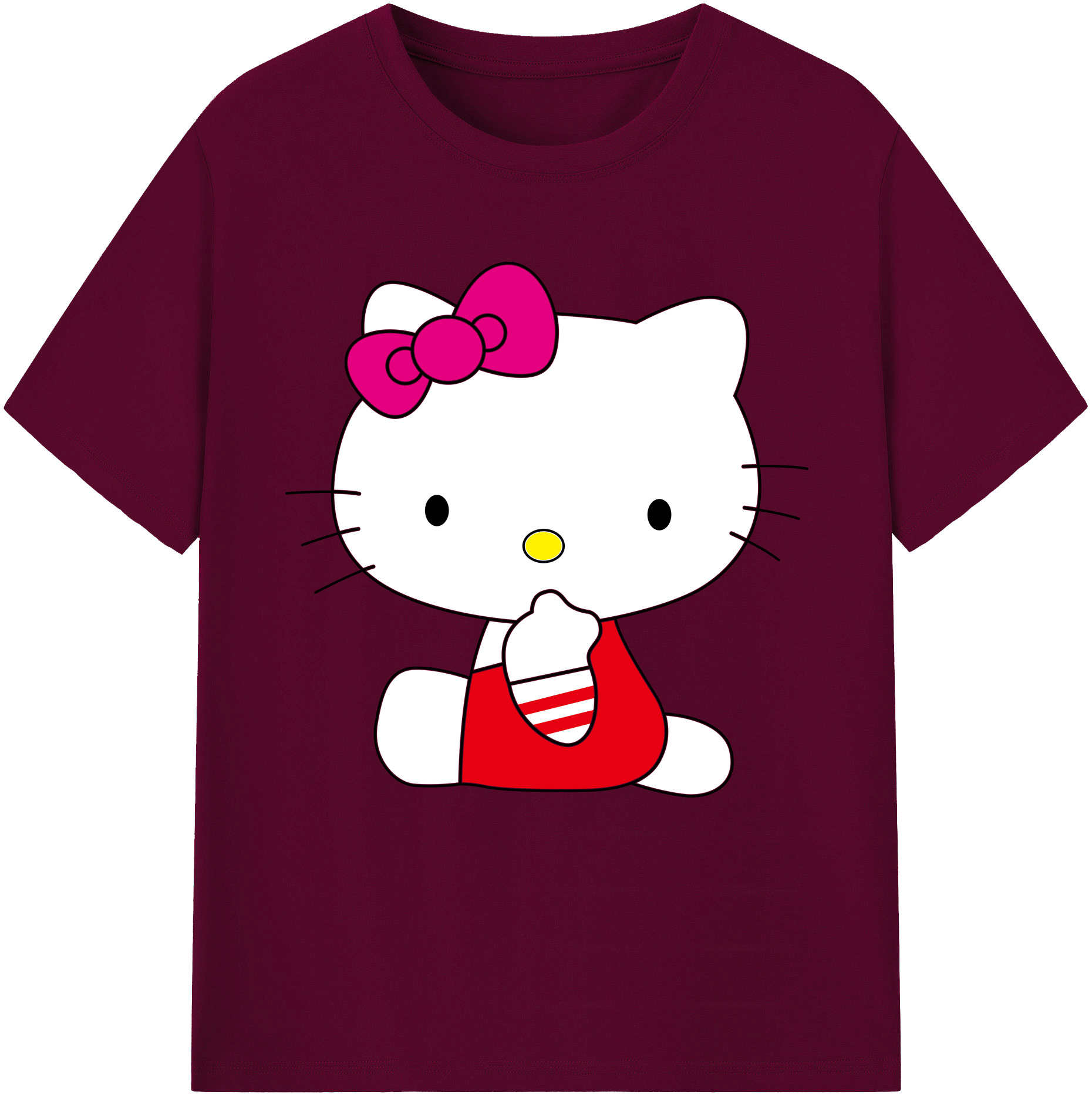 （画像用） Hello Kitty ハローキティ レディースカジュアルプリントTシャツ（綿100％）
